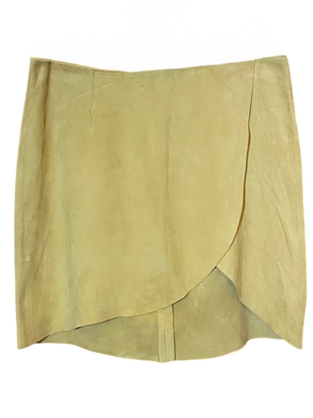 Blue Deep Italy Vintage Genuine Suede 2pc Asymmetric Skirt Halter Top SET US 4